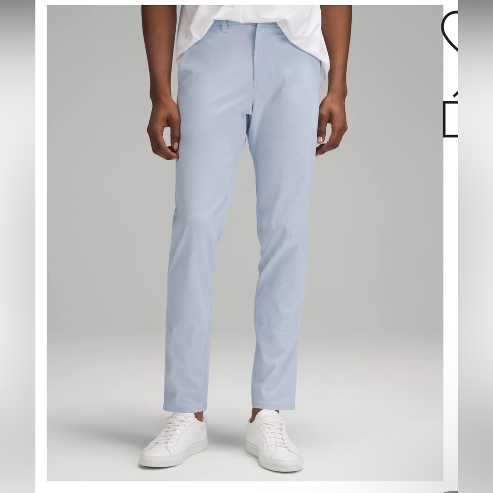 NWT Lululemon Commission Pant Slim 34" L / blue linen